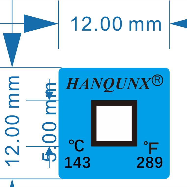 HWDJ-143 | 12 × 12mm | Irreversible blackening at 143 degrees